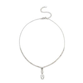 Roman Silver-Tone Pear Drop Cup Chain Necklace