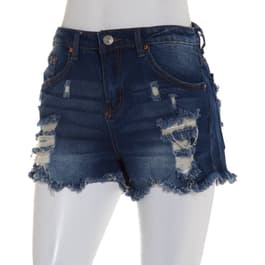 Juniors Almost Famous(tm) Super High Rise Destructed Fray Hem Shorts