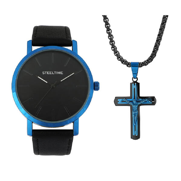 Mens Steeltime Crucifix Watch Set - C6-014-W-821-176-P - image 