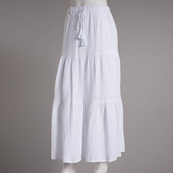 Juniors No Comment Tea Date Gauze Maxi Skirt - image 