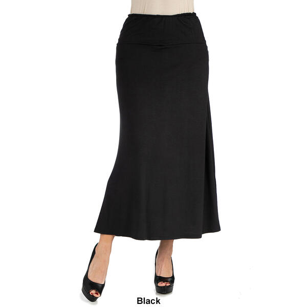 Womens 24/7 Comfort Apparel Elastic Waist Maxi Skirt