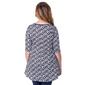 Womens 24/7 Comfort Apparel Geometric Elbow Sleeve Tunic Top - image 3