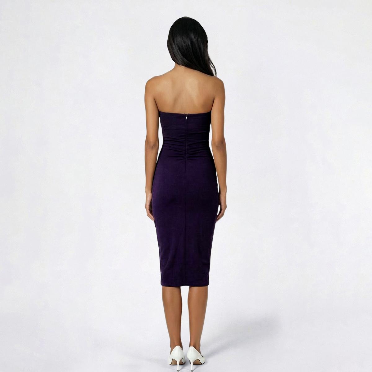 Juniors Emerald Sundae Solid Strapless Keyhole Tube Midi Dress