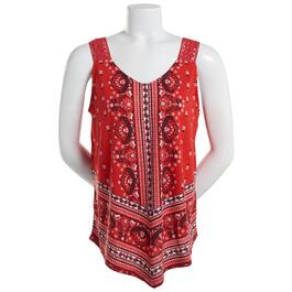 Plus Size Absolutely Famous Hanky Hem Red Tank Top