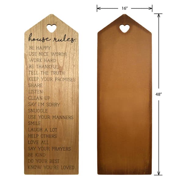New View House Rules Leaning Wall Sign
