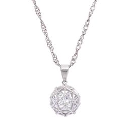 Gianni Argento Cubic Zirconia & Millenial Ball Pendant Necklace