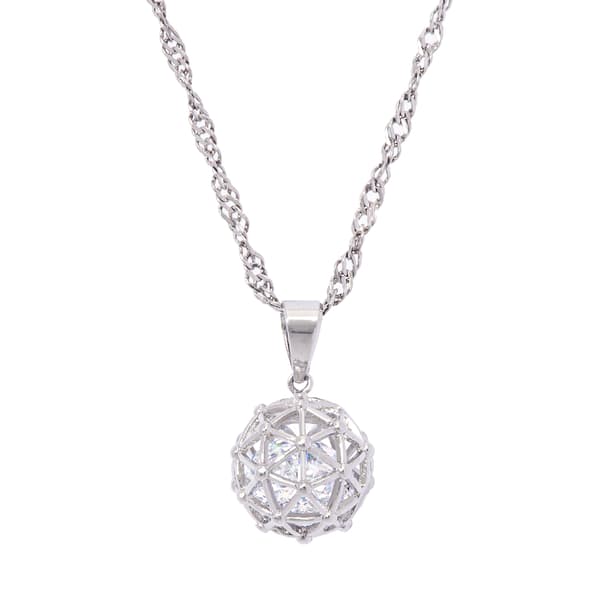 Gianni Argento Cubic Zirconia & Millenial Ball Pendant Necklace
