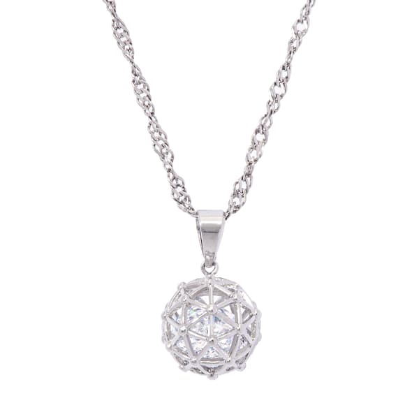 Gianni Argento Cubic Zirconia & Millenial Ball Pendant Necklace - image 