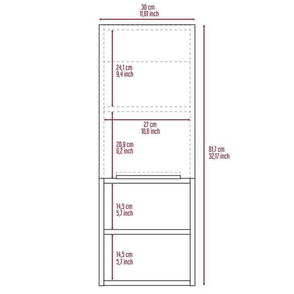 FM FURNITURE Ezra Light Grey Bathroom Cabinet
