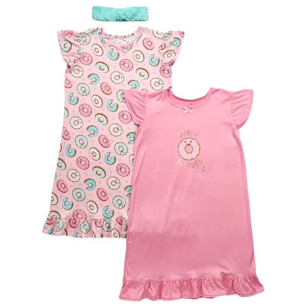 Girls (8-14) Betsey Johnson Donut Disturb 2pk. Nightgowns