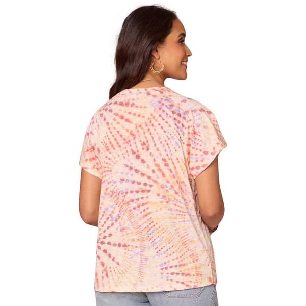 Womens Democracy Short Sleeve Crew Neck Abstract Tee
