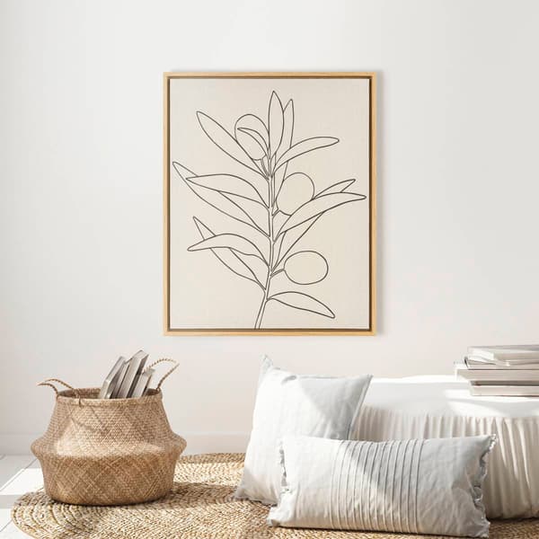 Artisan Home Leaves I Outline Canvas Wall D&#233;cor