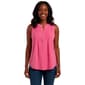 Womens Notations Sleeveless Solid Jacquard Split Neck Blouse - image 1