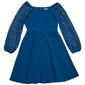 Girls (7-16) Speechless(R) Long Sleeve Pearl Flare Jewel Dress - image 1