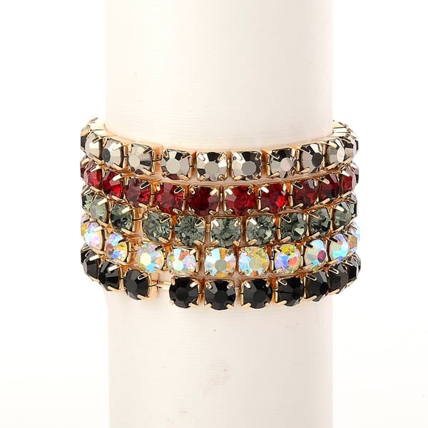 Ashley Cooper(tm) Crystal/Jet/Black Diamond/Ruby Stone Bracelets - image 