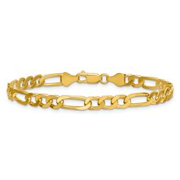 Gold Plated over Sterling Silver Square Figaro Chain Bracelet