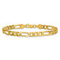 Gold Plated over Sterling Silver Square Figaro Chain Bracelet - image 4