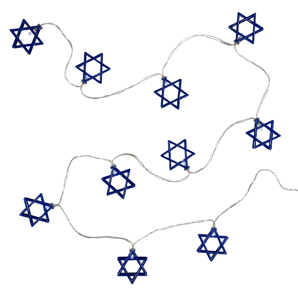 Northlight 5ft. White LED Star of David Hanukkah Lights