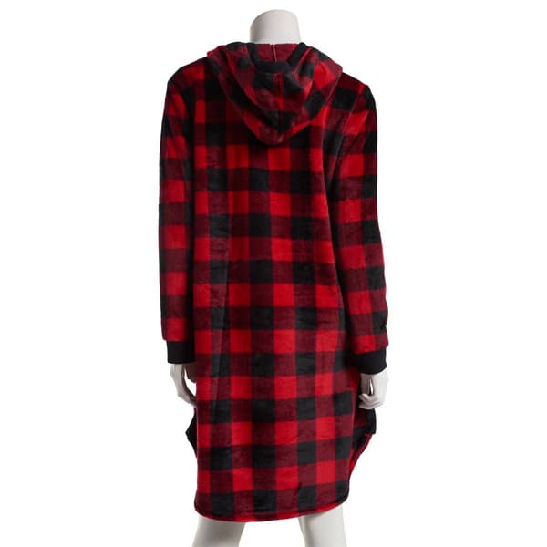 Womens Goodnight Kiss Buffalo Check Hooded Nightshirt