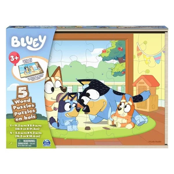 Spin Master 5pk. Bluey Wood Puzzle Set - image 