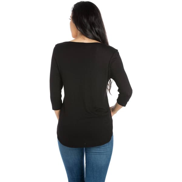 Womens 24/7 Comfort Apparel Criss Cross Neck Tee