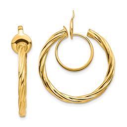 Gold Classics(tm) 14k Gold Twisted Non-pierced Hoop Earrings
