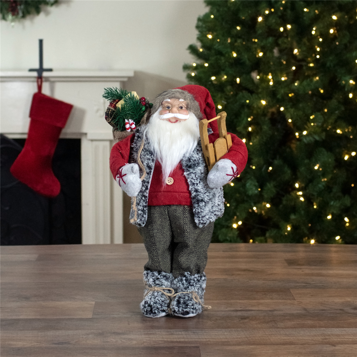 Northlight Standing Santa Carrying Presents Christmas Figure