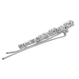 Roman Silver-Tone Crystal Flower Hair Pin
