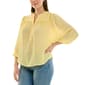 Womens Zac & Rachel 3/4 Sleeve Split Neck Solid Crepe Blouse - image 3