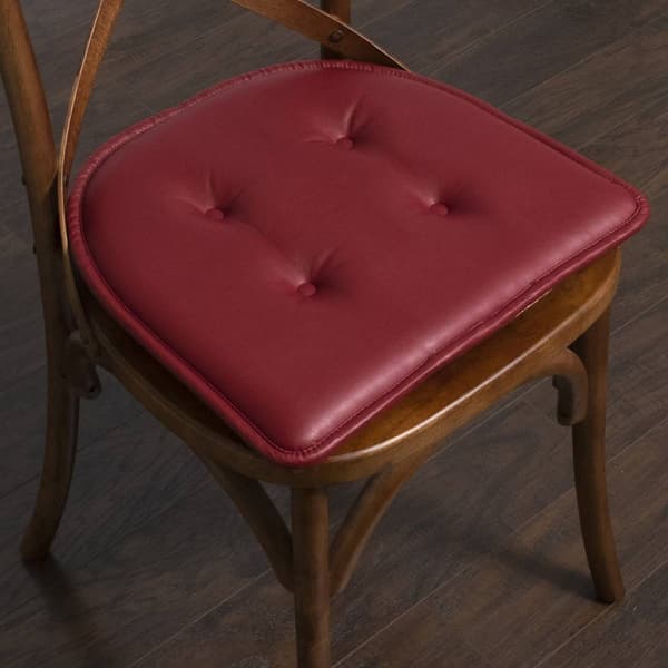 Sweet Home Collection Memory Foam Faux Leather Chair Pad