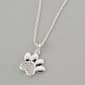 Design Collection Silver-Tone Pave Dog Paw Drop Pendant - image 1