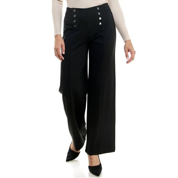 Womens Zac & Rachel Solid Pull On Wide Leg With Sailor Buttons