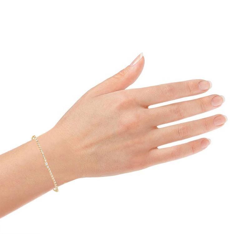 Nova Star® Gold Plated Graduated Bezel Diamond Tennis Bracelet