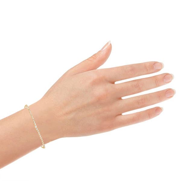 Nova Star® Gold Plated Graduated Bezel Diamond Tennis Bracelet