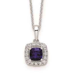Pure Fire 14kt. White Gold Lab Created Blue Sapphire Halo Pendant