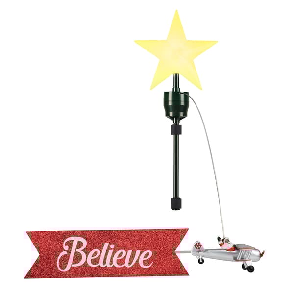 Mr. Christmas&#40;R&#41; Black Santa's Biplane Animated Tree Topper
