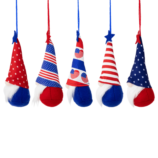 Northlight Patriotic Gnome Ornaments - Set of 5