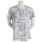 Womens Hasting & Smith Short Sleeve Printed Split Neck Top - image 1