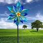 Alpine Turquoise Metal Flower Wind Spinner Garden Stake - image 2
