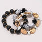 Ashley Cooper(tm) 3pc. Black Beads & Raffia Bracelet Set w/ Stone & - image 1