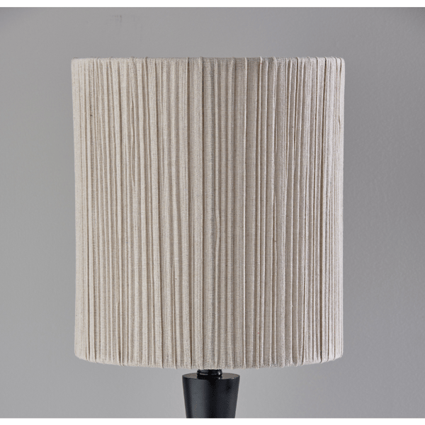 Adesso Amos Table Lamp with Soft Pleated Oatmeal Linen Shade