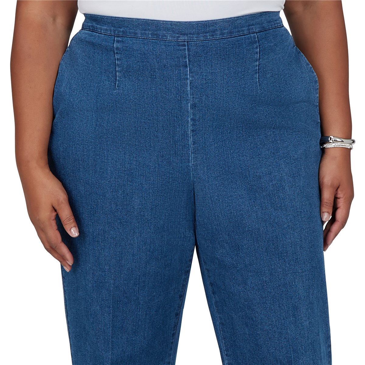 Plus Size Alfred Dunner Ann Arbor Pull On Jeans - Short Length