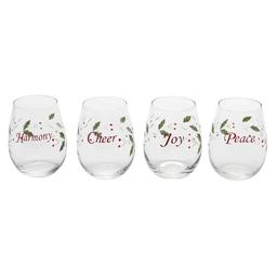 Pfaltzgraff(R) Winterberry Stemless Wine Glasses - Set of 4