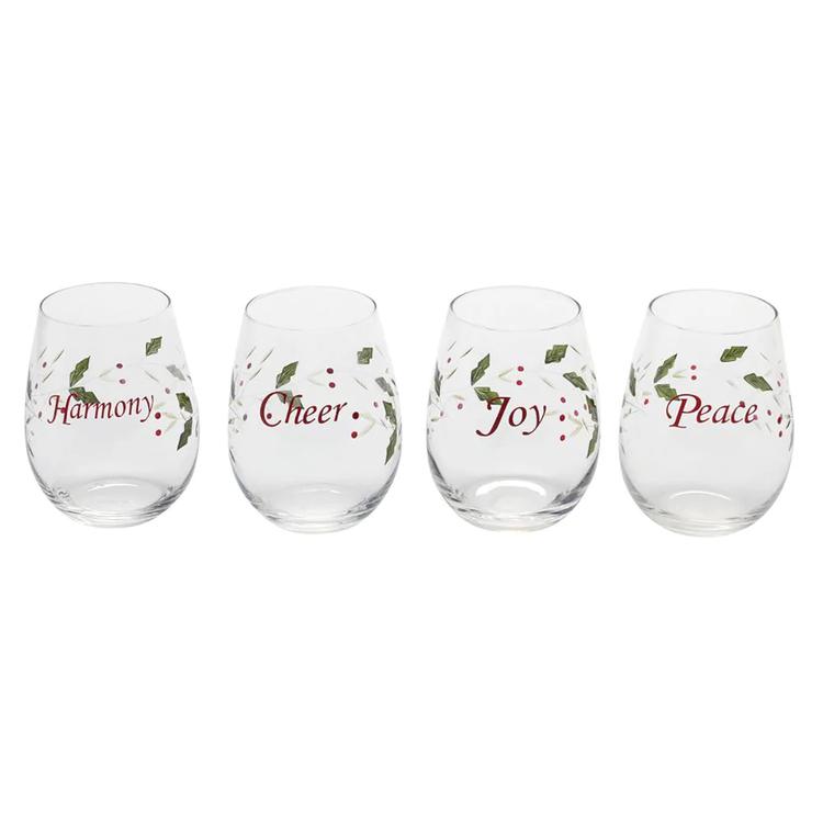 Pfaltzgraff(R) Winterberry Stemless Wine Glasses - Set of 4