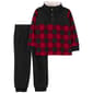 Toddler Boy Carters&#40;R&#41; Buffalo Check Fleece Pullover & Joggers Set - image 1
