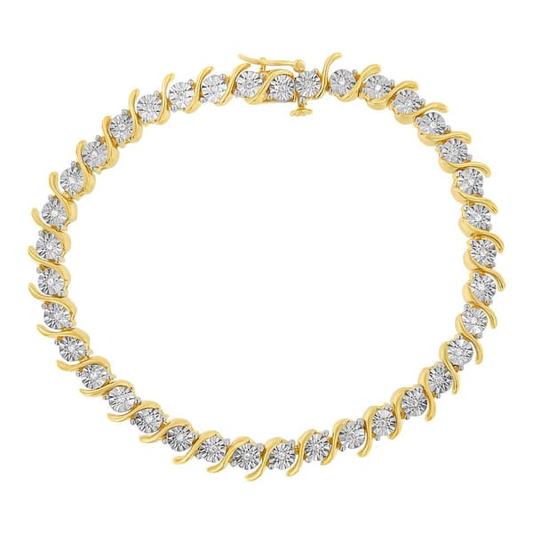 Haus of Brilliance 14kt. Yellow Gold Plated Tennis Bracelet