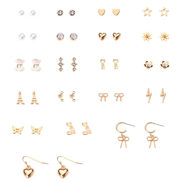 Ashley 20pr. Gold-Tone & Pearl Earrings Set - image 