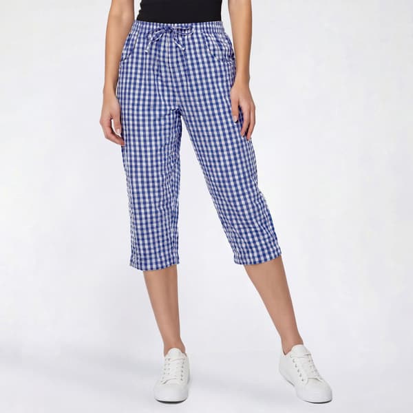 Womens Jordana Rose Seersucker Gingham Capris