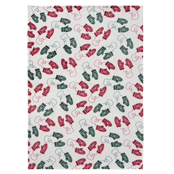 Hallmark Mittens Plush Holiday Throw Blanket