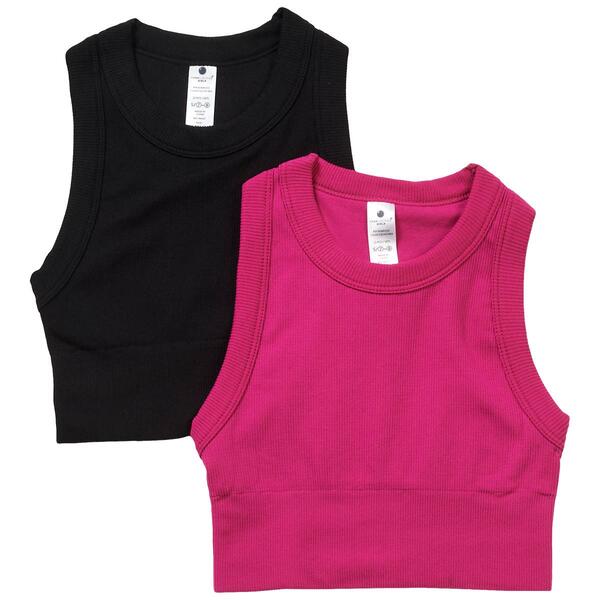 Girls (7-12) 90 Degree(R) by Reflex 2pk Rib Cheer Squad Sports Bras - image 